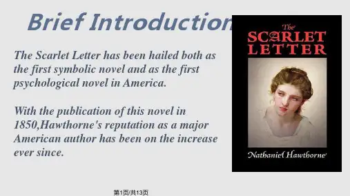 霍桑TheScarletLetter赏析PPT课件