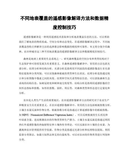 不同地表覆盖的遥感影像解译方法和数据精度控制技巧