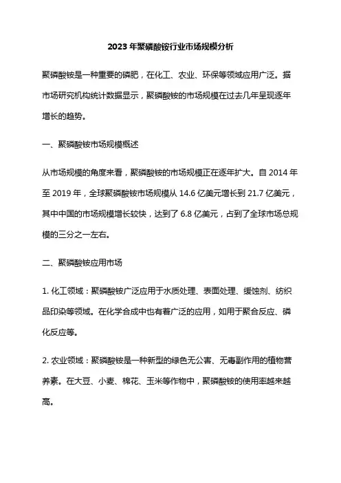2023年聚磷酸铵行业市场规模分析