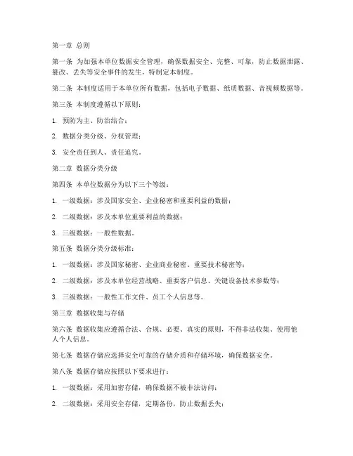 单位数据安全管理制度
