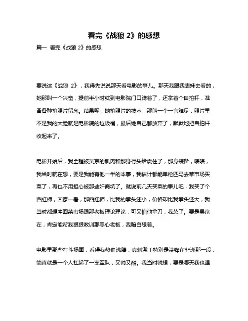 作文《看完《战狼2》的感想》