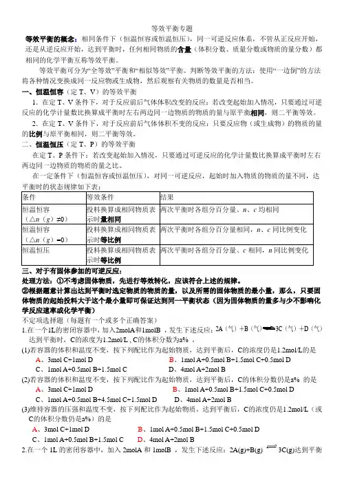 等效平衡