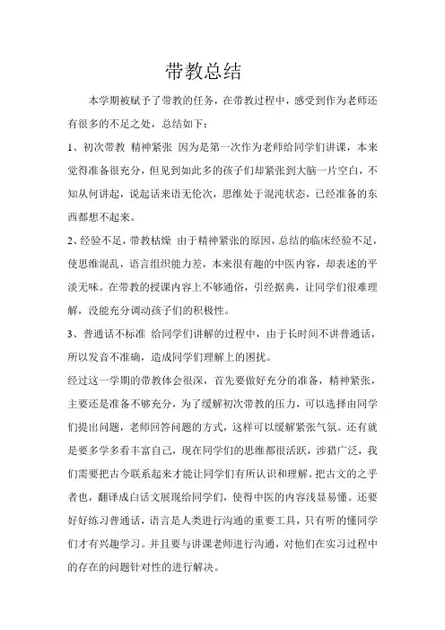 带教总结