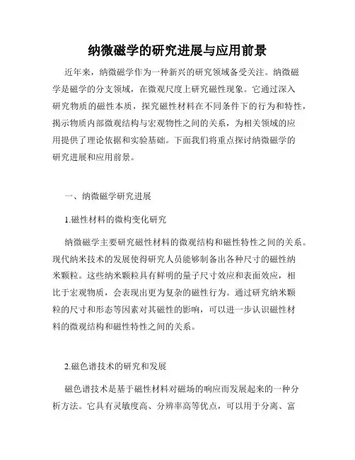 纳微磁学的研究进展与应用前景