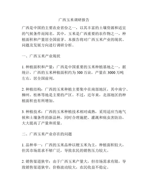 广西玉米调研报告