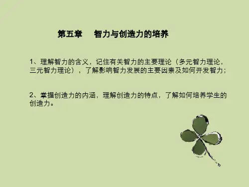 第五章智力与创造力培养