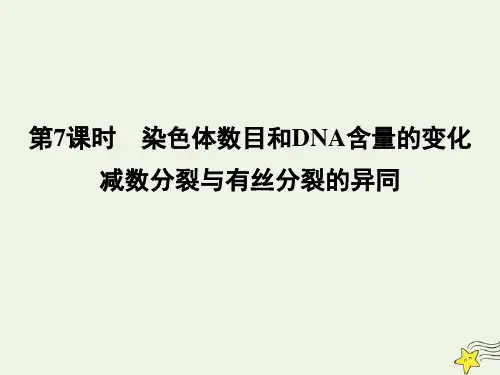 高中生物染色体与遗传第7课时染色体数目和DNA含量的变化减数分裂与有丝分裂的异同课件