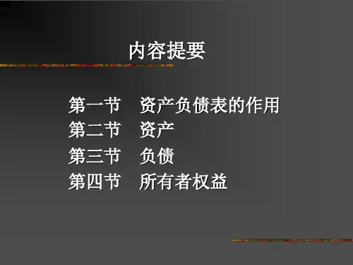 第4章资产负债表198页PPT