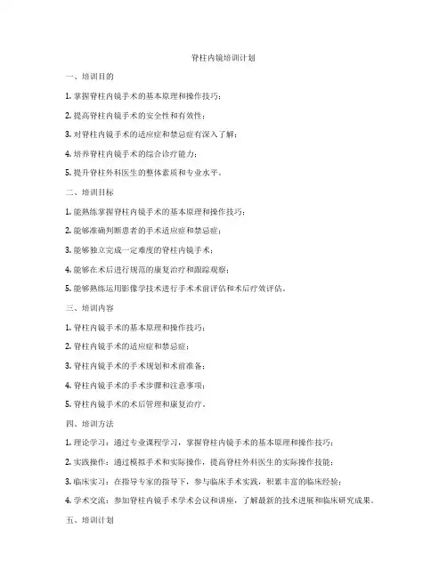 脊柱内镜培训计划
