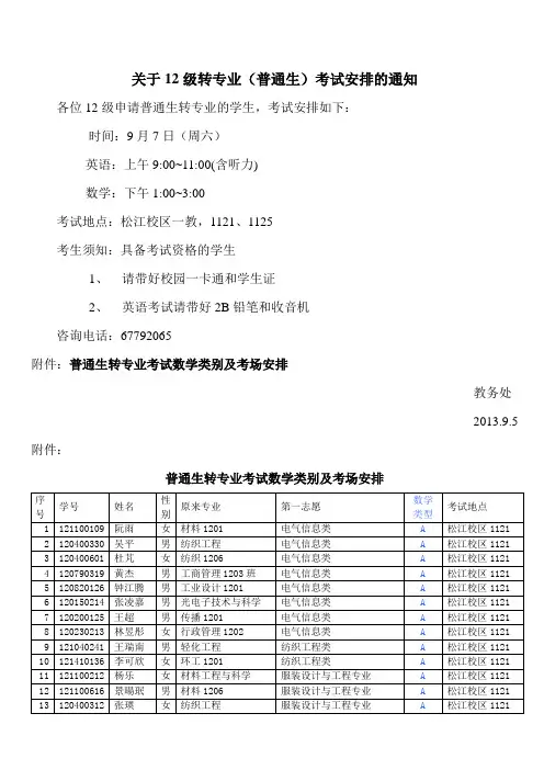 关于转专业报名及考试的通知 - 东华大学教务处首页