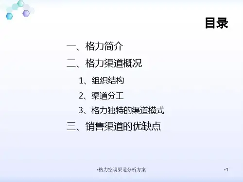 格力空调渠道分析方案课件