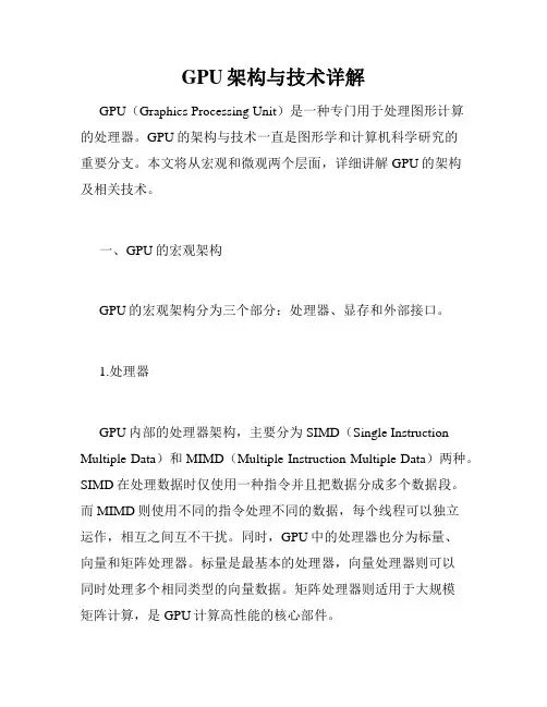 GPU架构与技术详解