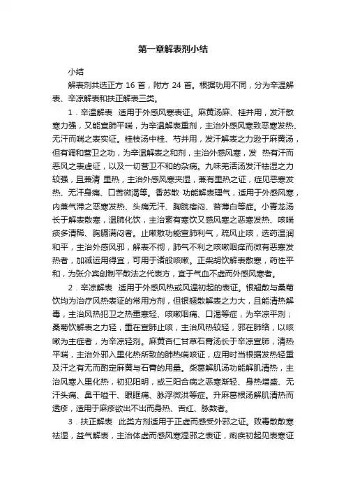 第一章解表剂小结