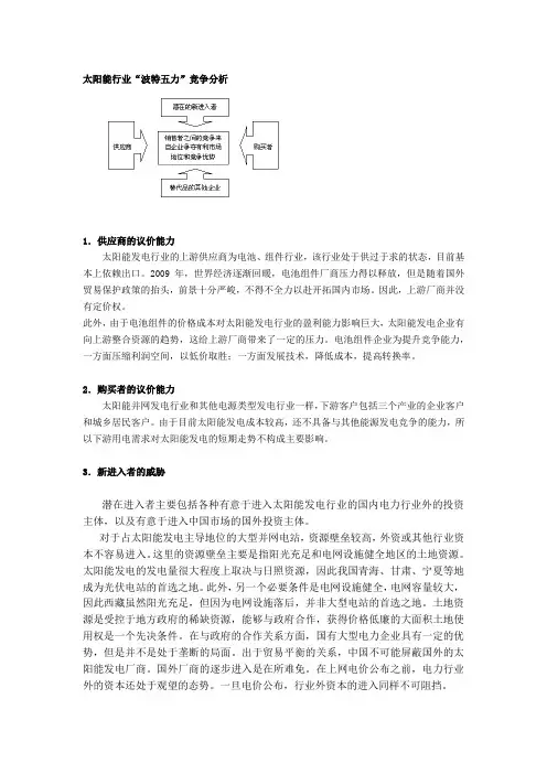 太阳能分析(波特五力+PEST)