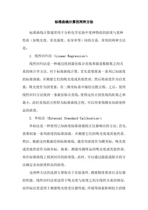 标准曲线计算的两种方法