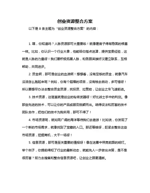 创业资源整合方案
