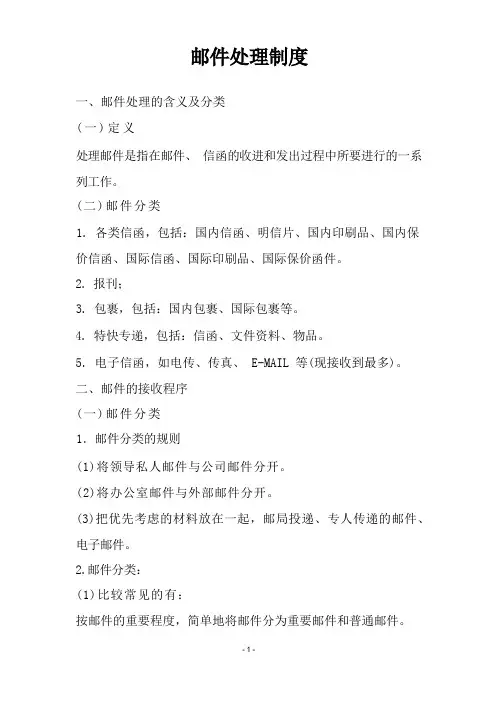 邮件处理制度