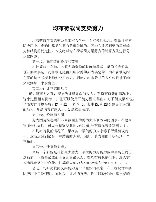 均布荷载简支梁剪力
