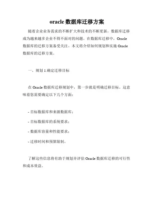 oracle数据库迁移方案