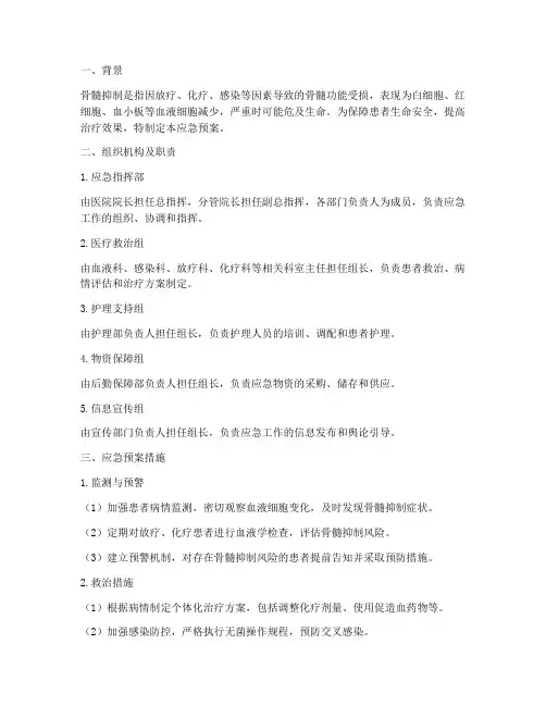 骨髓抑制应急预案