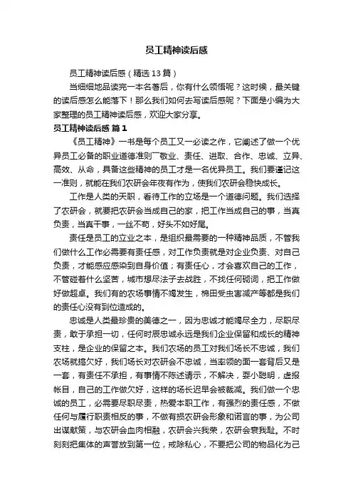 员工精神读后感
