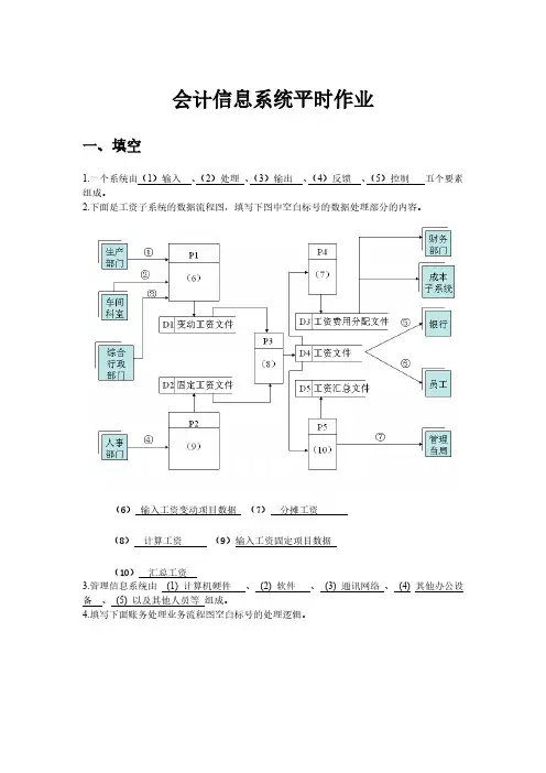 会计信息系统平时作业-推荐下载