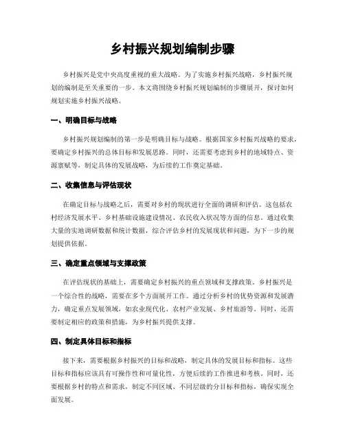 乡村振兴规划编制步骤
