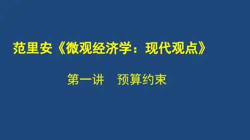 《微观经济学》第一讲预算约束