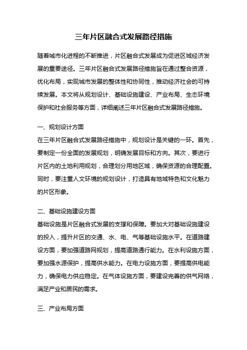 三年片区融合式发展路径措施