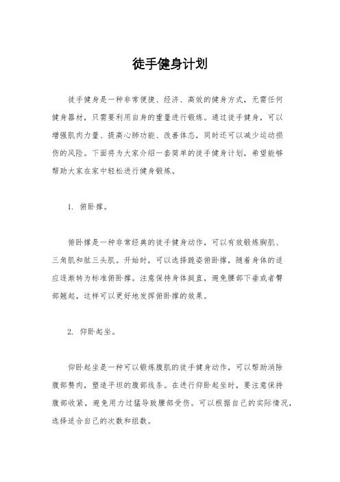 徒手健身计划