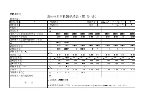 固体体积率有用表格