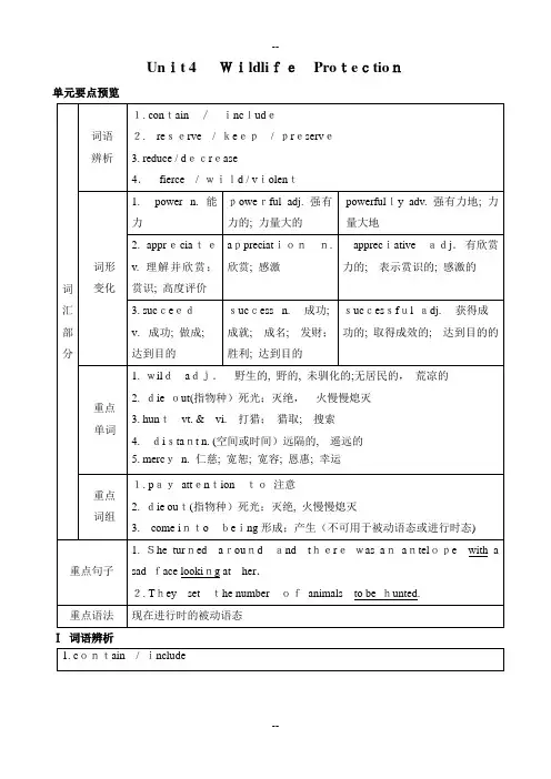 高中英语人教版必修二Unit-4知识点汇总及强化练习