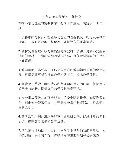 小学功能室学年初工作计划