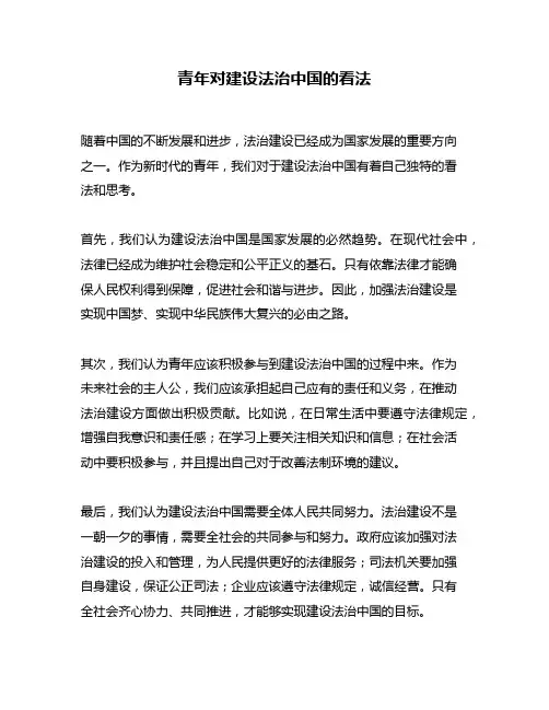 青年对建设法治中国的看法