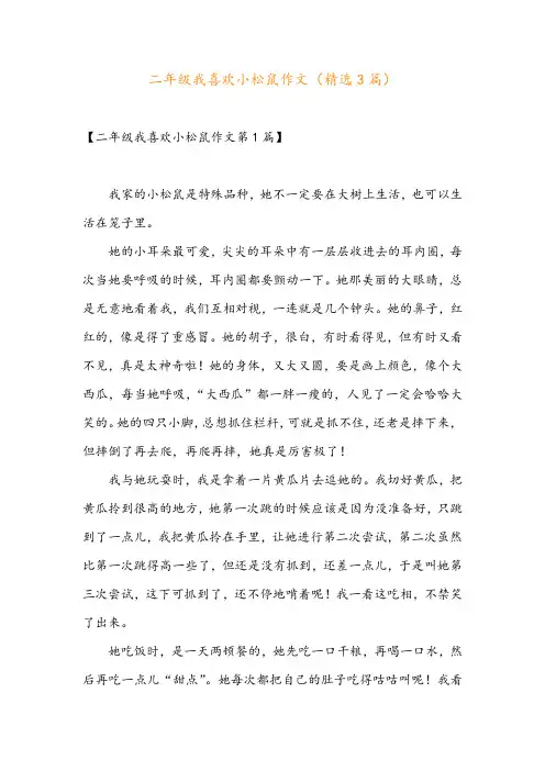 二年级我喜欢小松鼠作文(精选3篇)