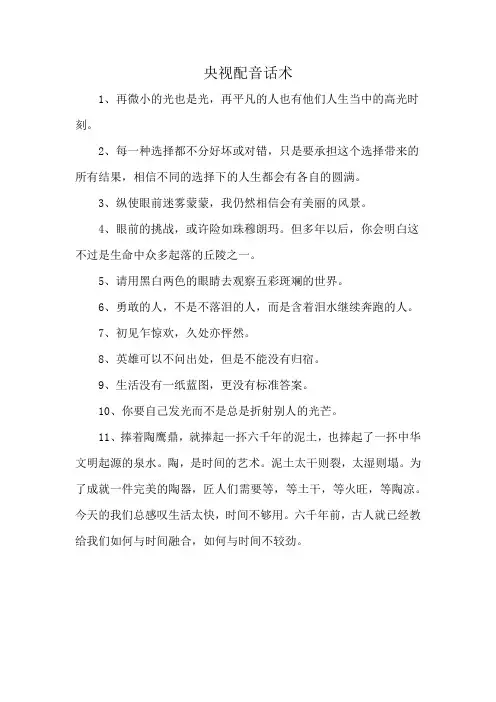 央视配音话术