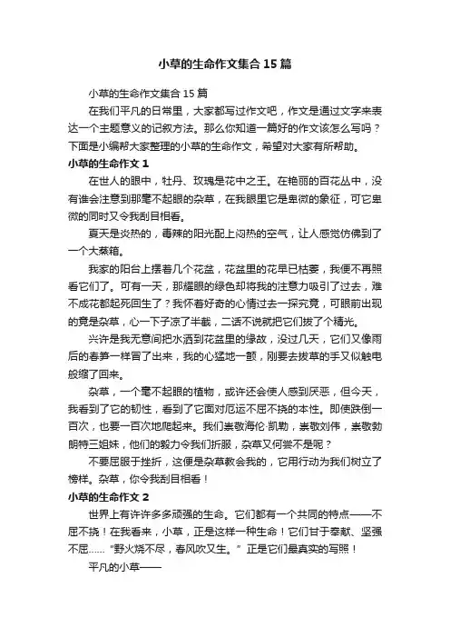 小草的生命作文集合15篇