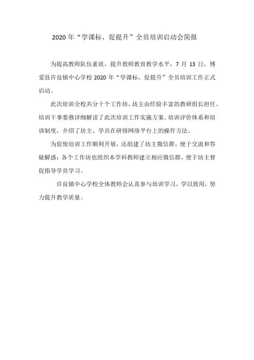 启动会简报
