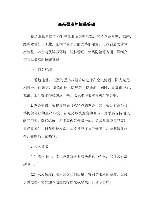 商品蛋鸡的饲养管理