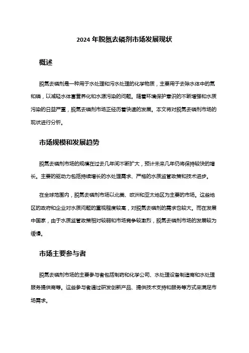 2024年脱氮去磷剂市场发展现状