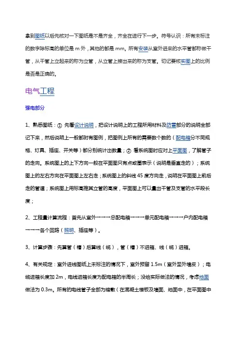 安装算量手算规则
