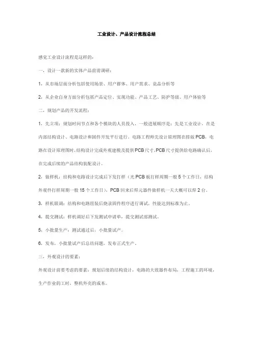工业设计、产品设计流程