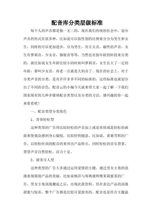 配音库分类层级标准