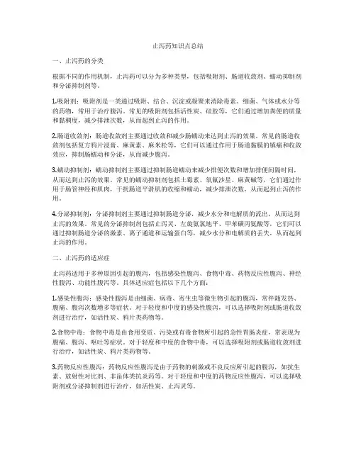 止泻药知识点总结