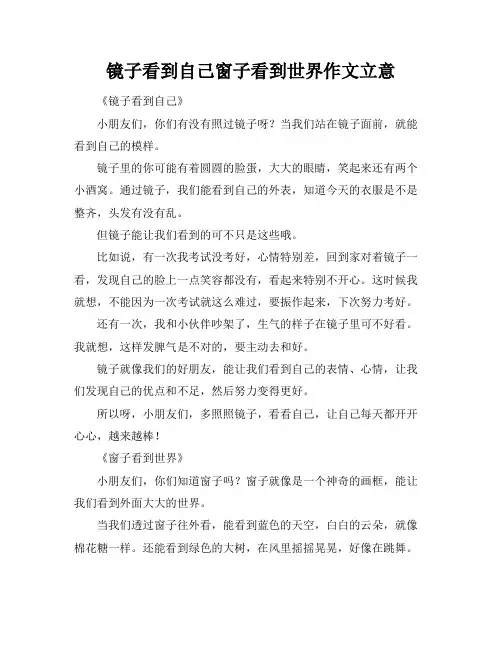 镜子看到自己窗子看到世界作文立意
