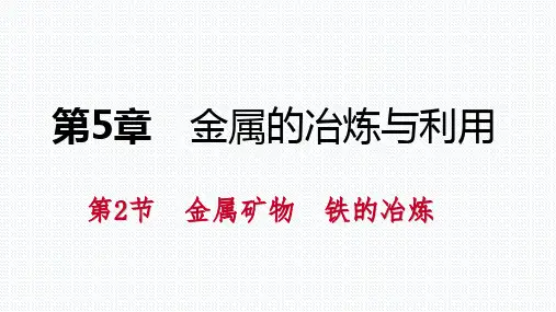 秋浙教版九年级化学全册5.2金属矿物 铁的冶炼课件(共33张PPT)