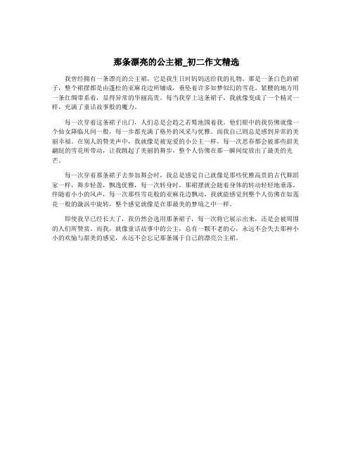 那条漂亮的公主裙_初二作文精选