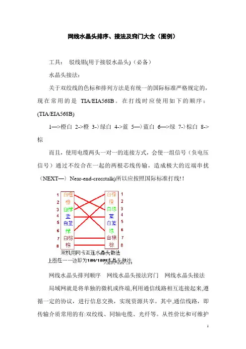 网线水晶头排序、接法及窍门大全(图例)