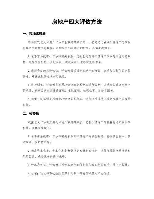 房地产四大评估方法