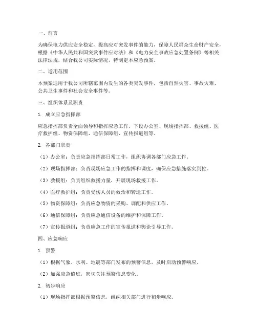 电网公司应急预案